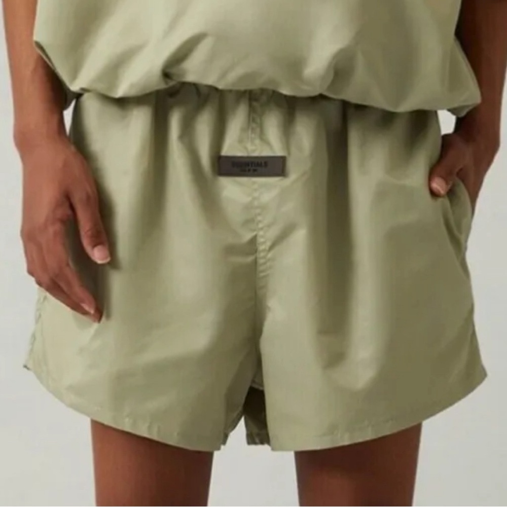Fear Of God ESSENTIALS running shorts nylon sea foam brand new ds sold out rare!